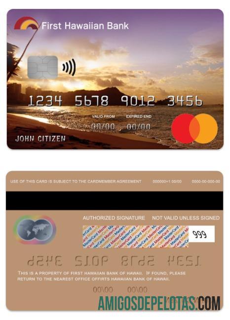 Mastercard de crédito do patrimônio do Havaí amostra